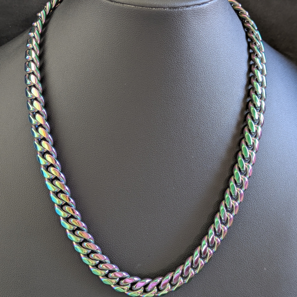 Iridescent Cuban Link Chain Necklace - Multicolor